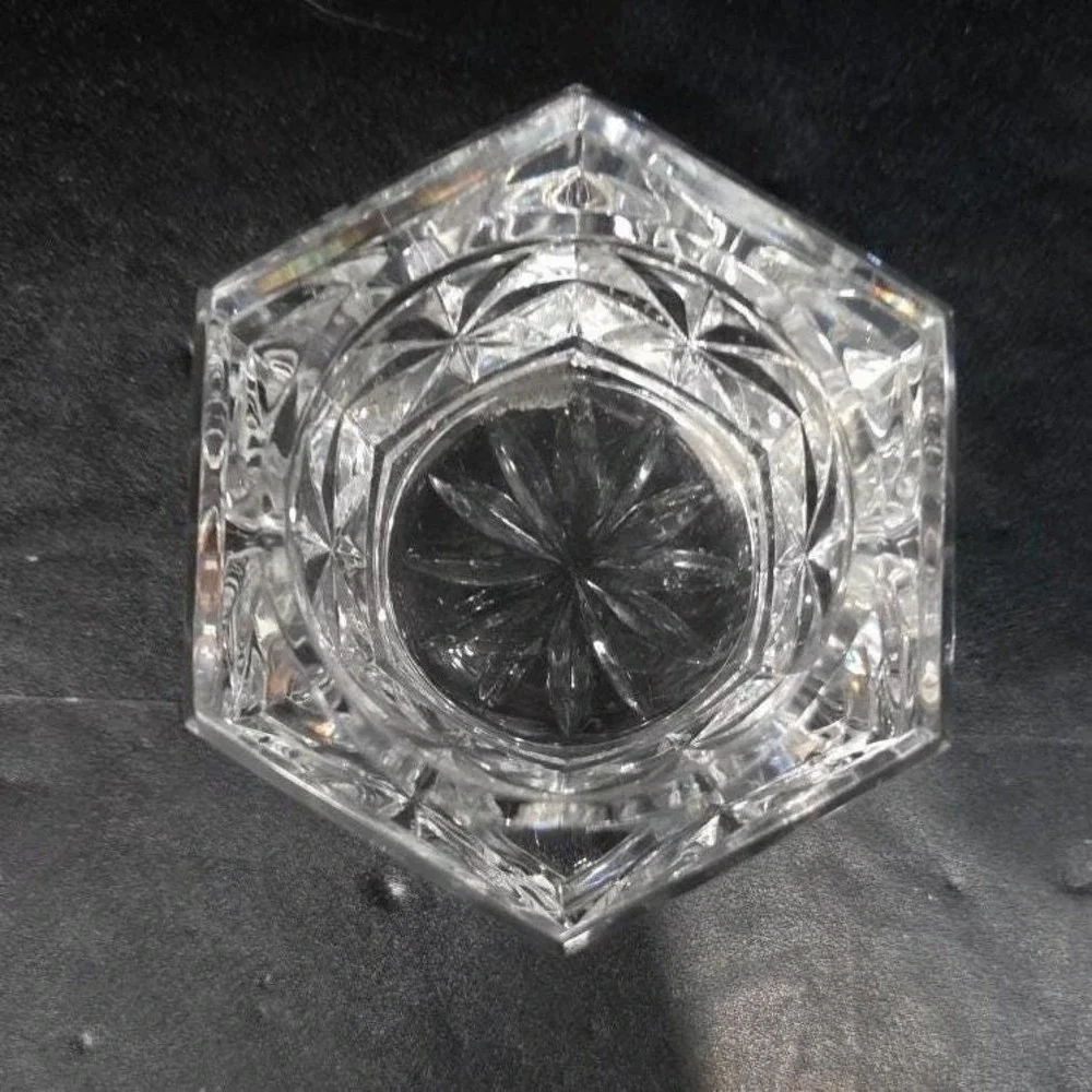 Hexagonal Glass Tealight Candle Holder, Heavyweight Votive, Replacement‎ Decor